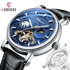 Chenxi – montre mécanique automatique pour hommes, Dawn Galaxy Space, volant d'inertie creux, dynamique, lueur nocturne, ceinture d'affaires, 8872