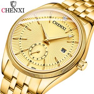 CHENXI marque de mode femmes hommes montre à Quartz montres pour amoureux dorés horloge créative montres Relojes Hombre