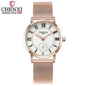 Chenxi Mode Rose Golden Dames Horloges Dames Elegante Jurk Quartz Klokhorloge Dames Armband Hoge Kwaliteit Montre Femme Q0524