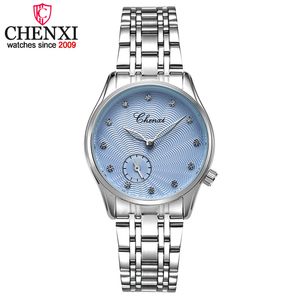 Chenxi Luxe Merk Dames Quartz Horloge Dames Horloges Relogio Feminino Creativiteit Gegolfd Dial Clock Quartz-Watches Q0524