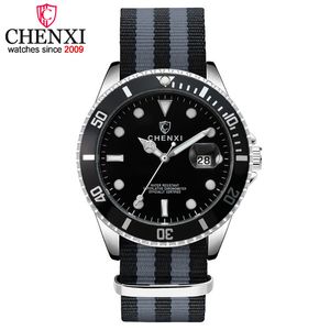 Chenxi hommes mode bracelet en nylon montres Top marque montre-bracelet de luxe pour homme horloge montre à Quartz étanche Relogio Masculino Q0524