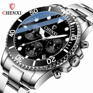 Chenxi Morning Sports Watch Mens Multi Functional Waterpustre Night Night Glow Green Water Ghost Quartz Fang Sheng Reloj