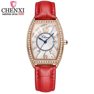 Chenxi Nouvelle Femme Montre Étanche Top Marque De Luxe Robe Quartz Dames Montres Casual Bracelet En Cuir Horloges Femme Montre-Bracelet Q0524