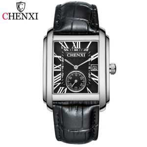 CHENXI Top marque hommes étanche Date horloge mode hommes montres de sport hommes Quartz décontracté en cuir montre-bracelet
