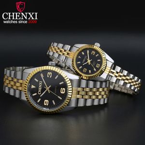 CWP Chenxi Topmerk horloge Dames Quartz-horloges Vrouwen Mannen Simple Dial Lovers 'Quartz Fashion Recreatie Horloges Relogio Feminino