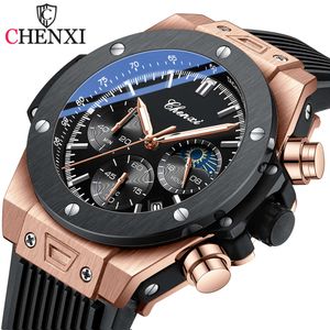 CHENXI Top marque montres pour hommes mode créative cadran lumineux avec chronographe horloge mâle montres décontractées