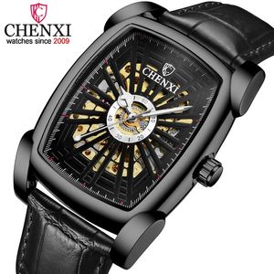 Chenxi Top Luxe Merk Mannen Horloge Vierkante wijzerplaat Zakelijke Automatische Klok Tourbillon Waterdicht Mechanisch Horloge Relogio Masculino Q0524