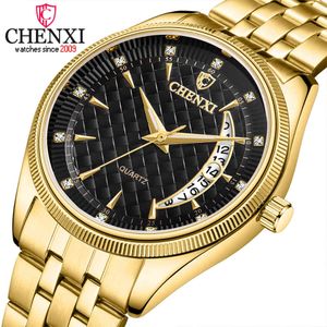 Chenxi Top Mannen Horloge Luxe Merk Rvs Waterdichte Quartz Polshorloge Mens Horloges Mode Gouden Business Male Clock Q0524