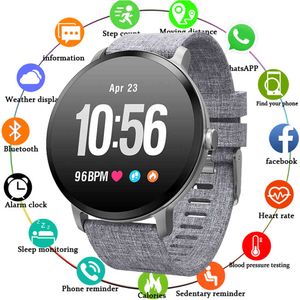 Chenxi V11 Smart Watch Mens Ip67 Waterdicht Gehard Glas Activiteit Fitness Tracker Hartslagmeter Rand Mannen Vrouwen Smartwatch Q0524