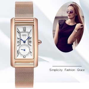 CHENXI femmes montres de luxe carré or Rose maille bracelet dames montre de mode Quartz pour Bracelet294I