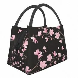Cherry Blossom Sac fourre-tout isolé pour les femmes Sakura Cherry Blossom Cherry Portable refroidisseur thermique alimentaire Lunch Box Voyage G9gE #