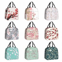 Sac à déjeuner isolé de Style japonais en fleurs de cerisier pour femmes Sakura Floral Frs refroidisseur boîte à déjeuner thermique bureau pique-nique voyage X9D7 #