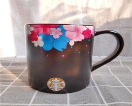 Temporada de la flor de cerezo Night Dark Sakura Coffee Coffee Edge Ceramics Taza de Dooor Acar Acompañante Copa 12oz16034413836928