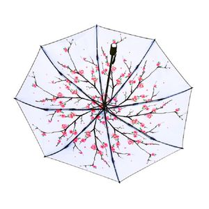 Parapluies en fleurs de cerisier, imperméable, protection contre le soleil, la pluie, les UV, pliable, de haute qualité, triple pliage