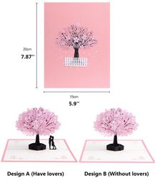 Cherry blossoms 3d greeting card romantic flower pop up greeting cards wedding congratulation cards pop up card Valentine s Day GWF14244