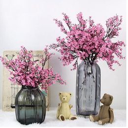 Kersenbloesems kunstmatige bloemen baby's adem Gypsophila nep bloemen DIY bruiloft decoratie home boeket faux bloemen tak GB536