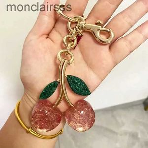 Cherry Keychain Bag Charm Decoratie Accessoire Pink Green Hoge Kwaliteit Ontwerp 231222 ZQIQ