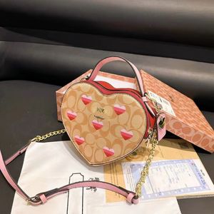 Kersenprint hartvormige handtas luxe designer tas handtas voor vrouwen 2024 mode portemonnee eenvoudige multifunctionele dames kleine inslag multi-colour optie