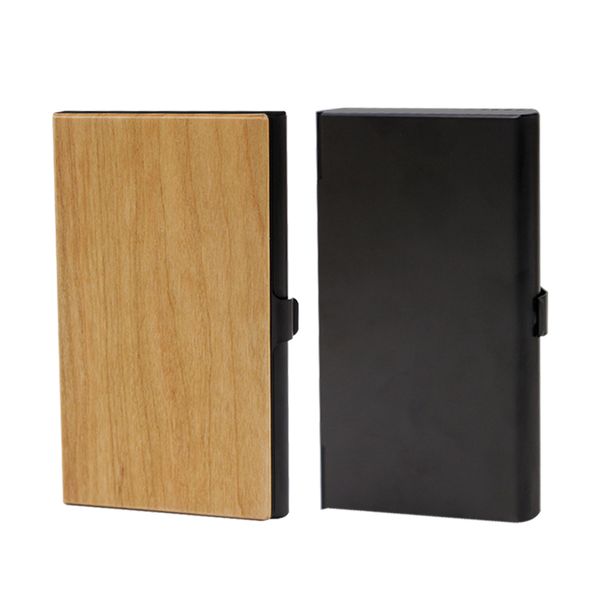Cherry Wood Pure Wood Flip Style Card Solder Brand New Packaging Packaging Credit Card Holder peut contenir jusqu'à 15 cartes à la mode rétro nouvelle tendance