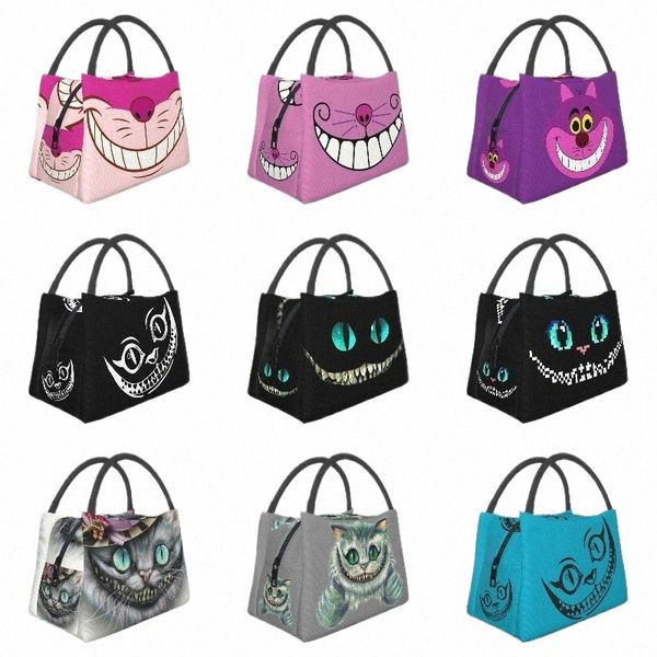 Cheshires Cat Termal Aislados Aislados Bolsas de almuerzo Kawaii Ctainer para comida de viaje de campos de viaje al aire libre Caja de alimentos A4fo#