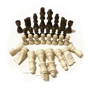 Jeux d'échecs 1 Set = 32 pièces Pièces d'échecs originales en bois massif de 3 pouces de haute qualité Accessoires d'échecs en bois 230617