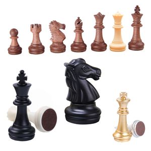 Jeux d'échecs 32 pièces pièces d'échecs magnétiques bois-plastique fond d'échecs tissu de flocage noir blanc or argent accessoires de jeu d'échecs de rechange 230711