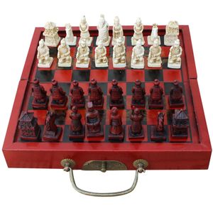 Schaakspellen 32-delige set Chinese houten tafelbordstukken Collectibles Geschenken Opvouwbare borden Antiek 231215