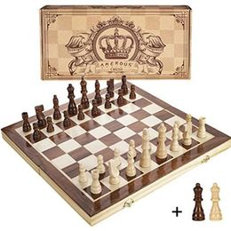 Jeux d'échecs 39CM jeu d'échecs en bois magnétique 2 reines supplémentaires planche pliante fait à la main Portable jeu d'échecs de voyage ensembles jeu d'échecs débutant 231127