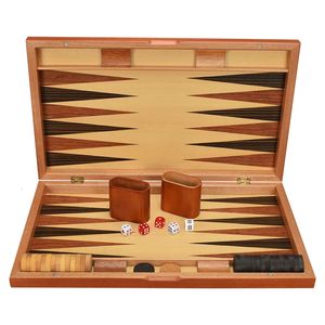 Schaakspellen Ingelegde backgammon Westerse landoorlogschaakset Klassiek strategisch bordspel met acrylhouten speelstukken Dobbelstenenbekers 11-17 inch 231031