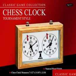 Jeux d'échecs John - 7 5 X 125 2 375 Horloge d'échecs de style tournoi avec finition en bois naturel Livraison directe Sports de plein air Sports de loisirs Dhzws