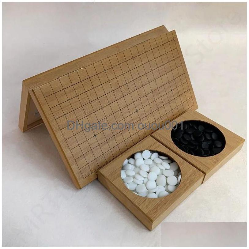 Jeux d'échecs Grand luxe Weiqi Set Wooden Board Adt Go Game Creativity Family Children Gifts 240415 Drop Livilor Sports Outdoors Leis Dhke
