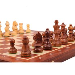 Juegos de ajedrez Juego de madera de lujo 48 48 cm Altura del rey 90 mm Piezas Tablero de ajedrez flotante Staunton German Riders Game 231120