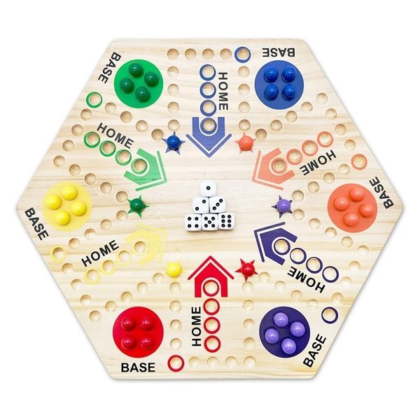 Juegos de ajedrez Juego de mesa de agravación de madera con 6 dados Canicas de color Familia clásica interactiva para adultos Reunión en interiores 230612