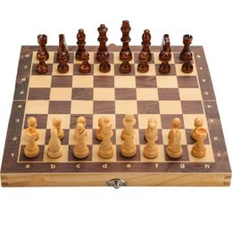Schachspiele Holzschachbrett Massivholzstücke Klappbares High-End-Puzzlespiel 230419 Drop-Lieferung Sport im Freien Freizeittisch Dh1N6