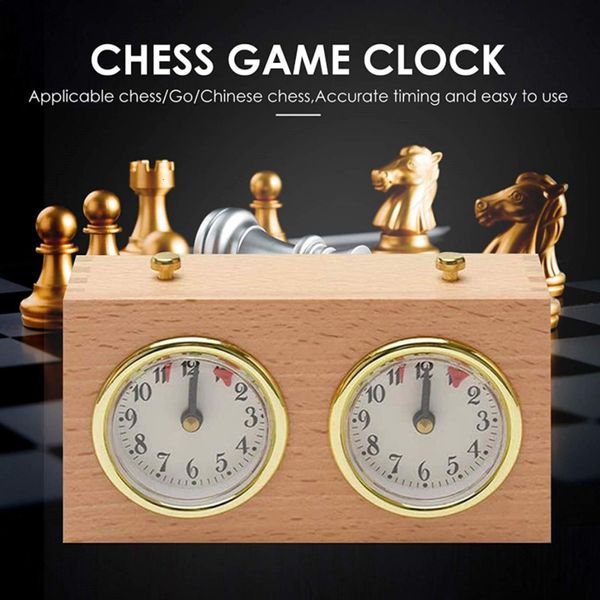 Jeux d'échecs en bois compact numérique international rétro portable compétition jeu minuterie mécanique compte à rebours analogique horloge d'échecs cadeau 230617