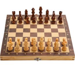 Schaken Houten Dambord Massief Houten Stukken Opvouwbare Schaakbord High-End Puzzel Schaakspel240111