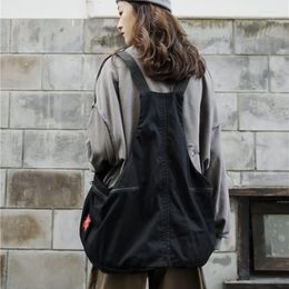 Chest Bag Men Functioneel Vest Korea Harajuku Street Style Grote capaciteit Crossbody voor vrouwen Black Cotten Messenger herenvesten Stra22