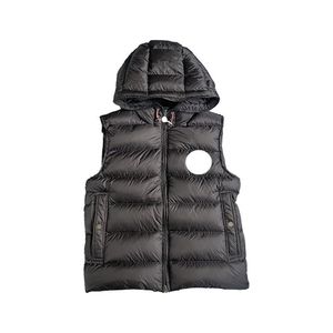 Poitrine flocage Badge hommes vers le bas gilet à capuche cordon hommes gilet automne hiver mode décontracté vers le bas gilet taille asiatique M--3XL272R