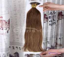 Kastanjebruin 6 Keratine Fusion Prebonded Stick I Tip Human Hair Extensions Recht Indian Remy-haar 50g 05g per Strand1822 6520730