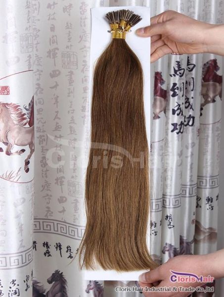 Châtaigne Brun 6 Kératine Fusion Bâton Précollé I Tip Extensions de Cheveux Humains Droit Indien Remy Cheveux 50g 05g Par Strand1822 1304147
