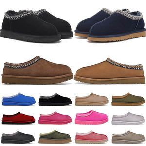 Kastanje mini laars ontwerper Tasman laarzen voor dames Schapenvacht pantoffels Suede Vrouw Man Ultra Platform bont slides pluizige Winter Laarzen 36-43