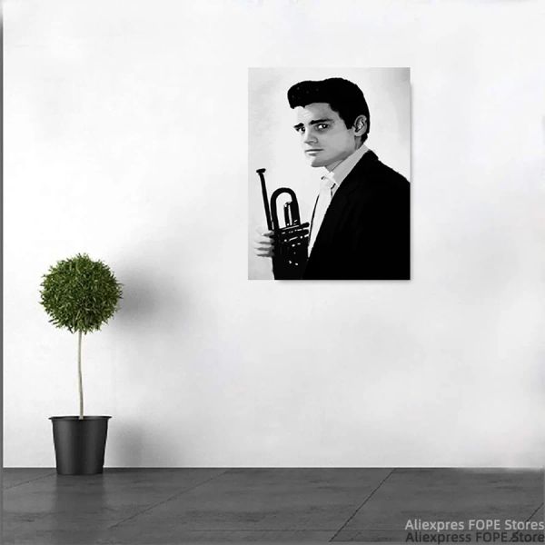 Chet Baker - trompette, voix Chet Baker - Cool, West Coast Jazz Style Canvas Painte Affiches Print Wall Art for Living Room