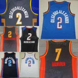 Chet Holmgren 7 Team Basketball Jersey Shirt Man City Gagné Noir Bleu Blanc Couleur Toutes Les Coutures Association Icône Respirant Pour Les Fans De Sport Qualité Supérieure En Vente