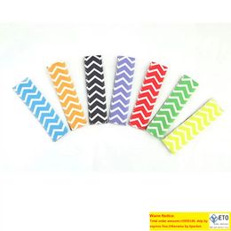 Soportes para paletas de neopreno Chevron, mangas de hielo pop, congelador, bloque helado de verano, soporte para paletas, mezcla de 7 colores, herramientas para helado, paquete electrónico gratuito