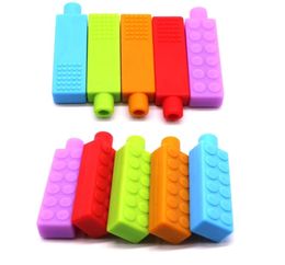 Mâcher brique à croquer crayon Toppers sûr BPA Silicone bébé jouets de dentition bloc crayon Toppers à mâcher sensoriel Teethers3281753