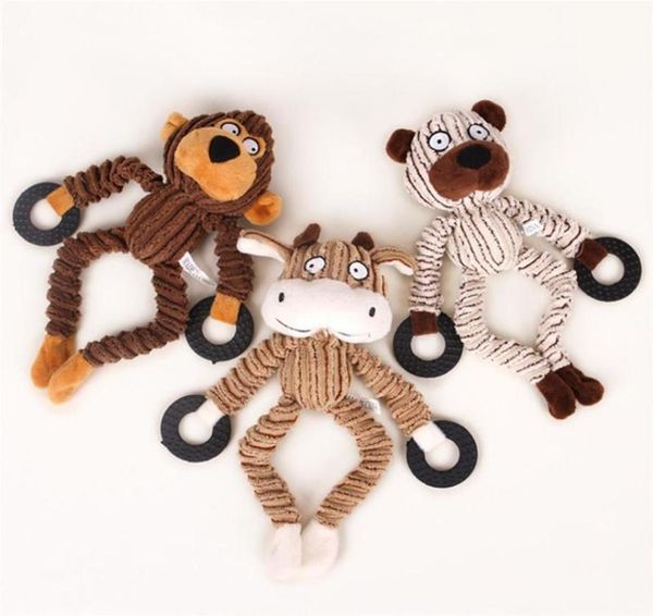 Jouet à mâcher pour chien, puzzle résistant aux morsures, chiot en peluche, animal de compagnie faisant du bruit, nettoyage des dents, succion, odeur, animal mouton, singe, vache du5249781