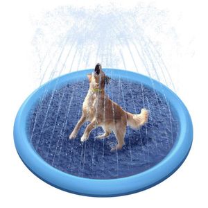 Chews Pet Sprinkler Pad Summer Splash Play Cooling Mat Opblaasbaar zwembad Huisdier Outdoor Waternevel Pad Bad voor honden Kat Kinderen