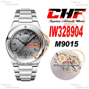 CHF Ingenieur IW328904 Miyota 9015 Automatisch herenhorloge 40 mm Gris Rhodium getextureerde Stick Dial Titanium Bracele Super Edition Horloges Reloj Hombre Puretime D4
