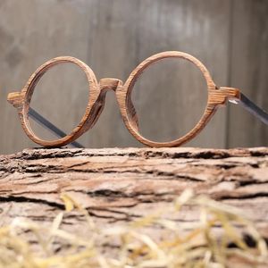 CHFEKUMEET rétro lunettes optiques cadre rond bois hommes femmes montures de lunettes avec lentille lunettes de Prescription montures de lunettes 240108