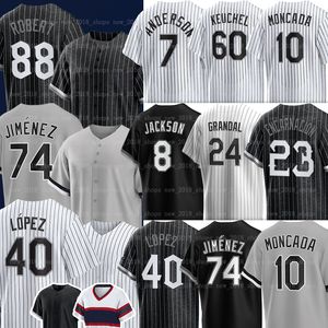 Chi 45 Michael Tim Anderson Maillot de baseball des White Sox Robert Jr Bo Jackson Yoan Moncada Andrew Vaughn Carlton Fisk Gregory Santos Frank Thomas Paul DeJong